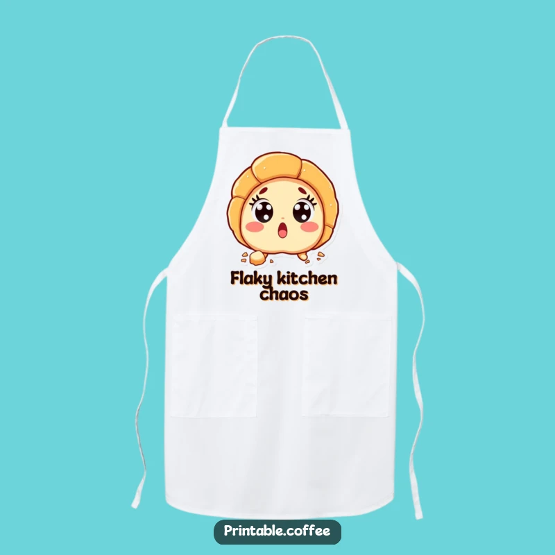 Funny Croissant Surprise Apron: Wide-Eyed Pastry Chef Wear, Practical Funny Gift
