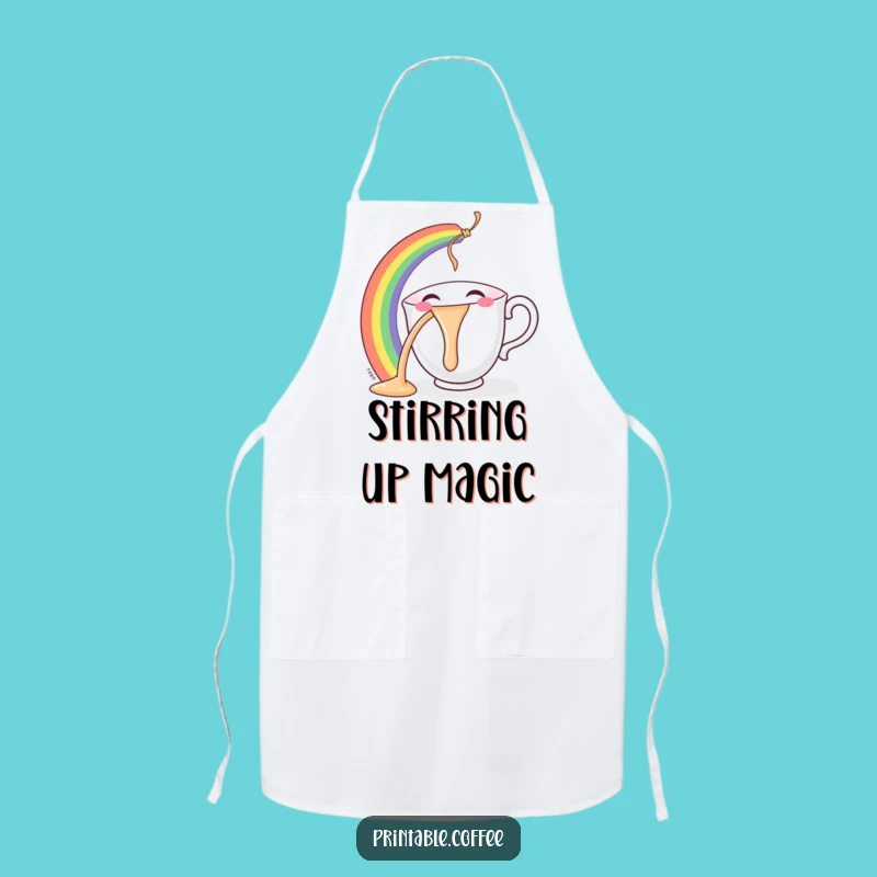 Funny Teacup Apron: Glee Rainbow Pour, Hilarious Kitchen Decor Gift