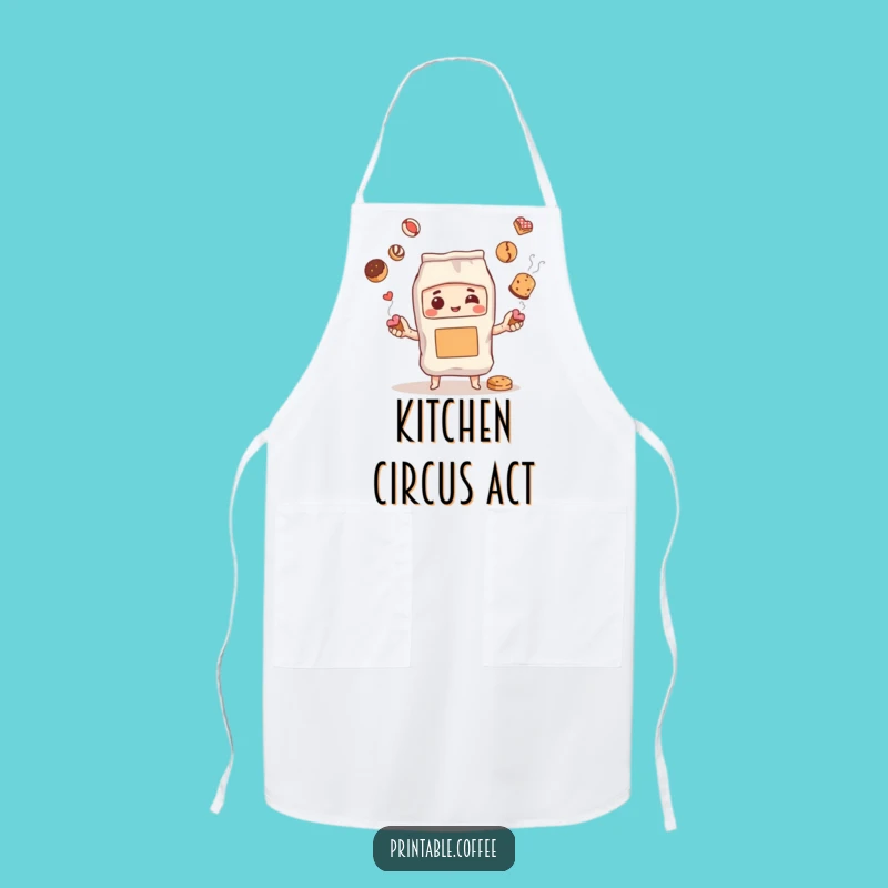 Funny Coffee Bag Juggling Pastries Apron for Bakers and Baristas