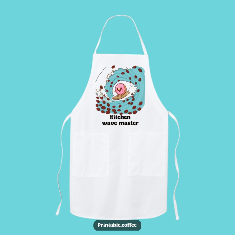 Funny Donut Coffee Wave Apron Hilarious Kitchen Accessory For Coffee Lovers