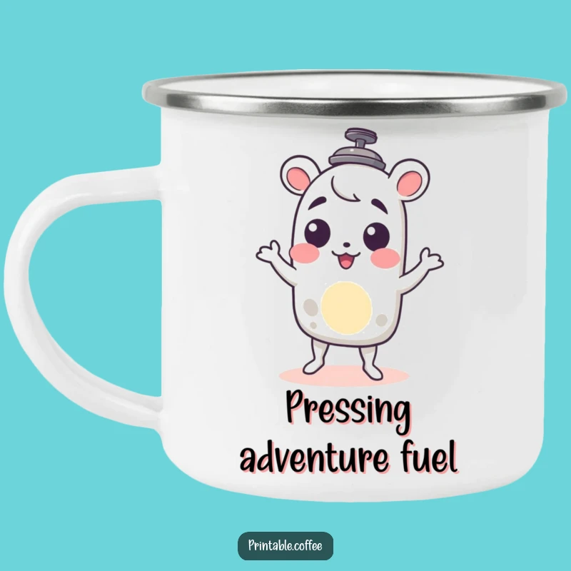 Funny French Press Camping Mug: Shimmy Coffee Press, Outdoor Joyful Gift