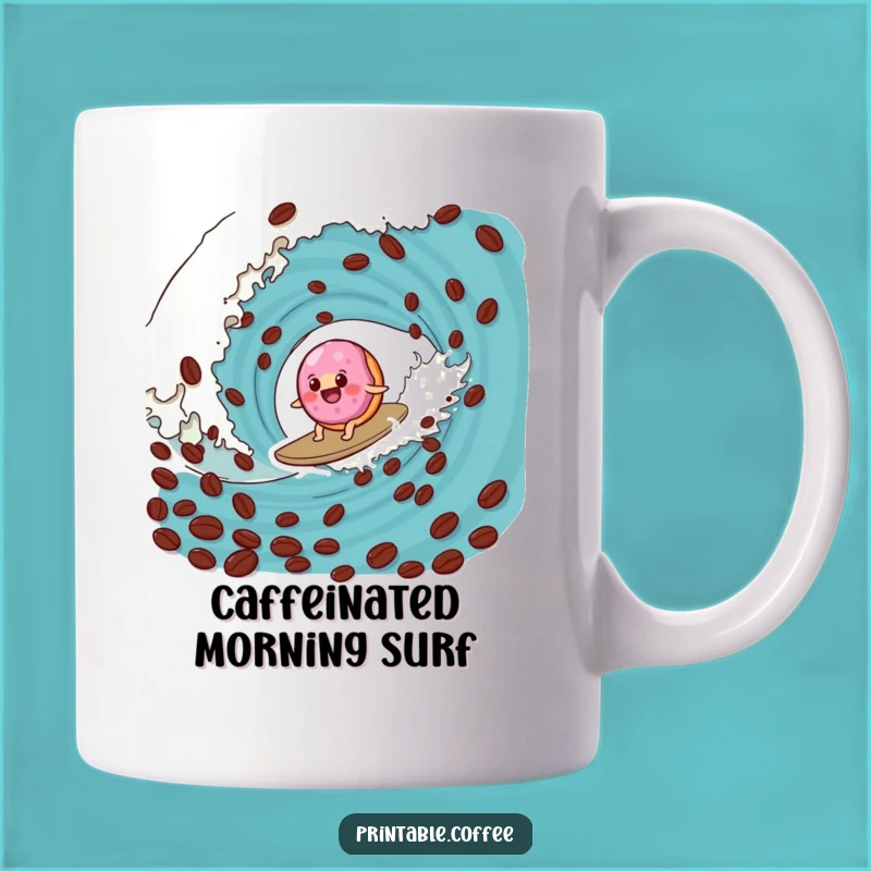 Funny Donut Coffee Wave Mug Deliciously Hilarious Gift For Coffee & Pastry Fans