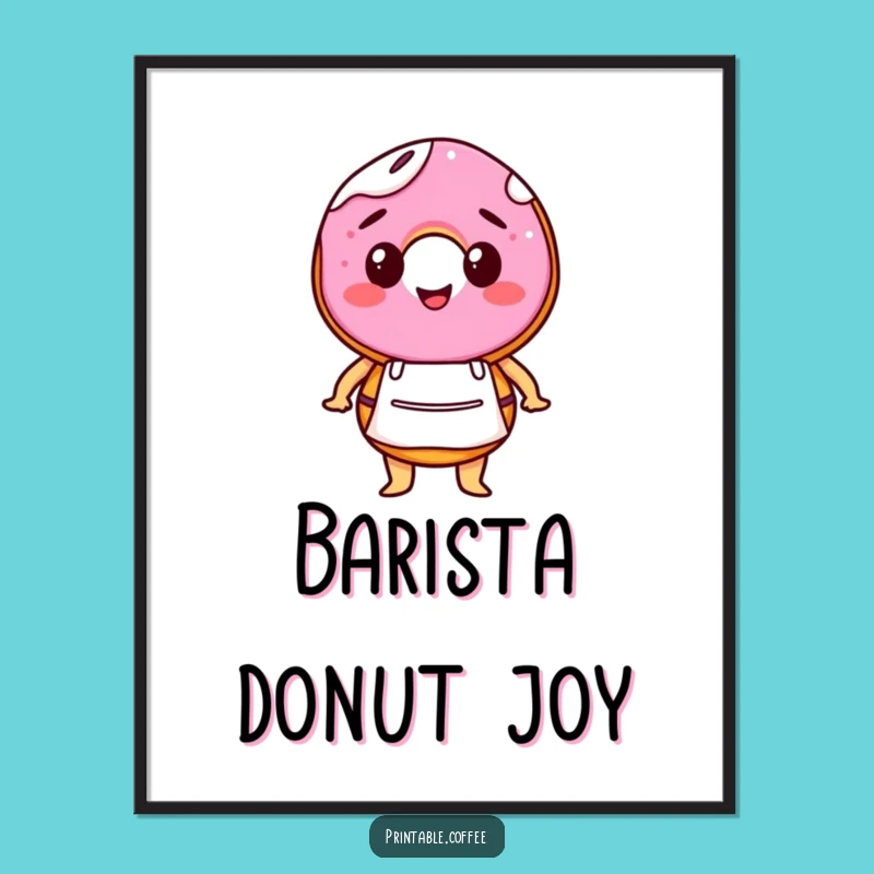 Funny Barista Donut Digital Art: Instant Sweetness Download