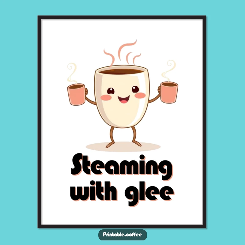 Funny Coffee Juggler Digital Art: Joyful Decor, an Instant Funny Gift