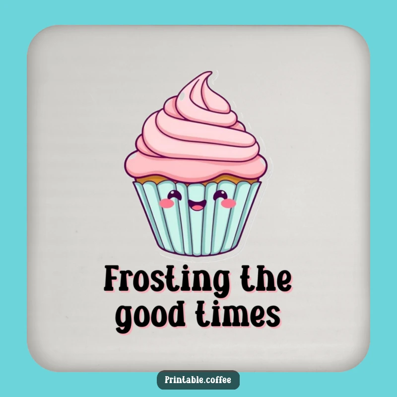 Funny Cupcake Wiggle Coaster: Happy Frosting Drink Protector, Unique Funny Gift