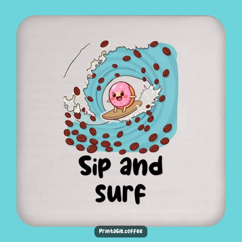 Funny Donut Coffee Wave Drink Coaster Hilarious Coffee Protector For Any Surface