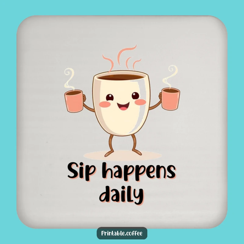 Funny Coffee Juggler Coaster: Protect Surfaces with Joy, a Tiny Humorous Gift