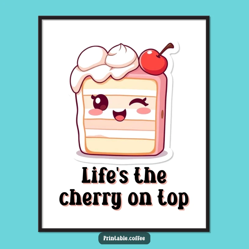 Free Printable Cake Wall Art: Wink & Cherry Downloadable Decor for Sweet Spaces