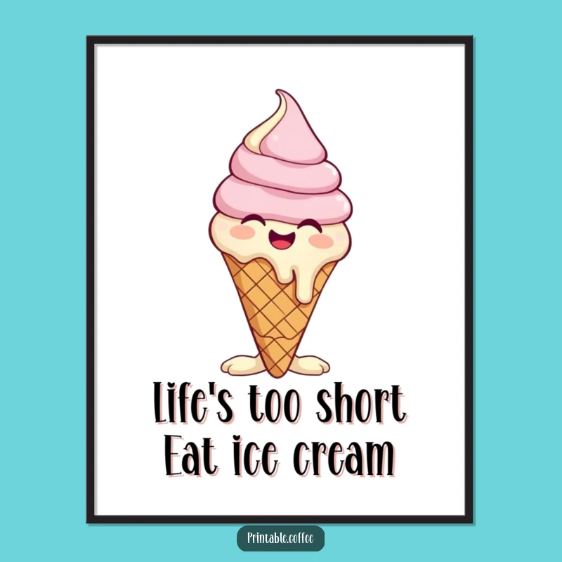 Free Printable Ice Cream Wall Art: Giggling Melting Fun Downloadable Decor for Sweet Spaces
