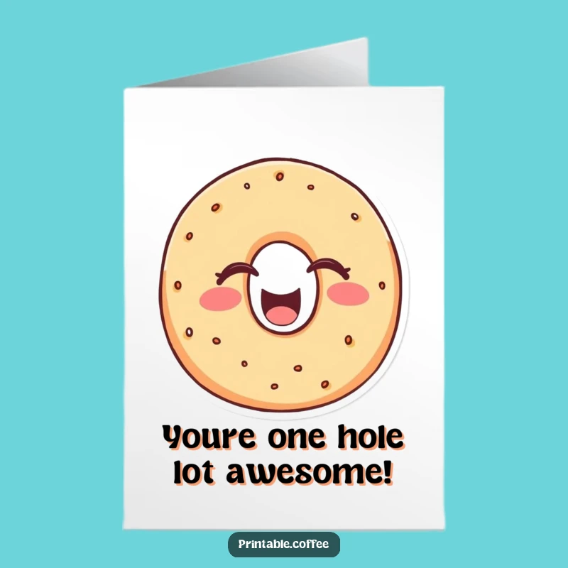 Free Printable Birthday Card: Bagel Laugh! Hilarious Downloadable Card for a Joyful Celebration.