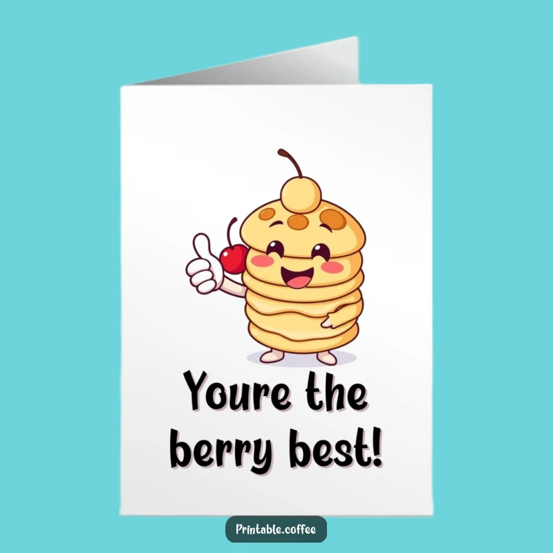 Free Printable Congrats Card: Pancake Success! Celebrate Achievements with this Funny Downloadable Greeting.