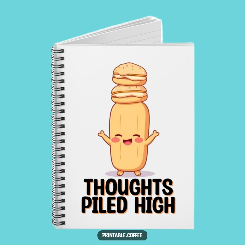 Funny Baguette Pastry Stack Notebook Hilarious Journal For Bakers And Dreamers
