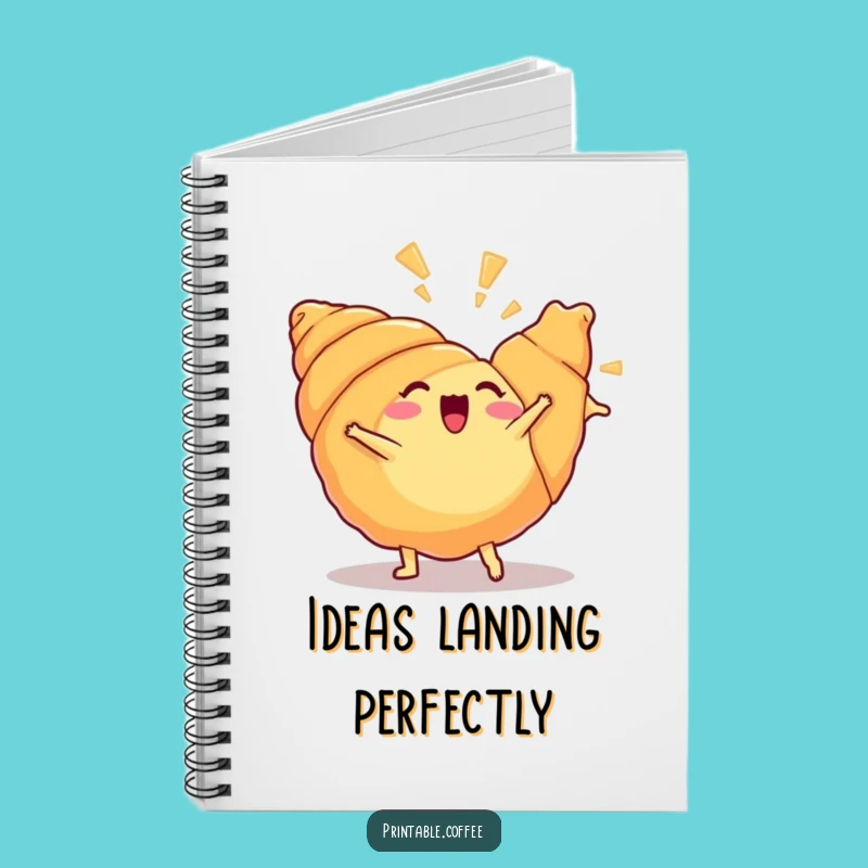 Funny Croissant Cartwheel Notebook Hilarious Journal For Bakers And Dreamers