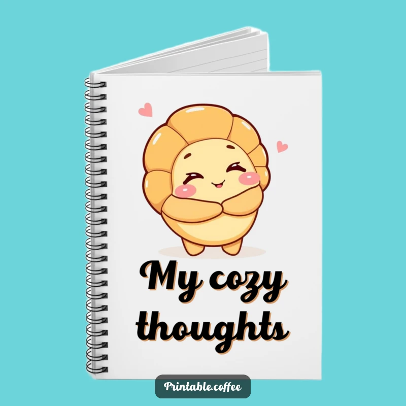Funny Hugging Croissant Notebook for Warm Thoughts