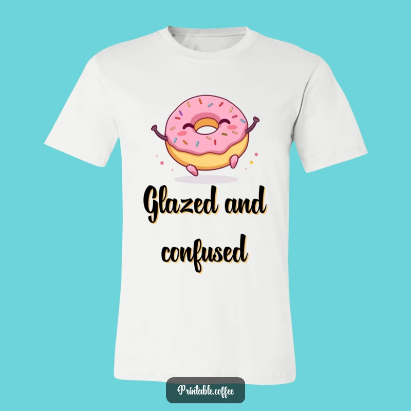 Funny Donut T-Shirt: Happy Sprinkles Character Bouncing, Hilarious Gift for Foodies