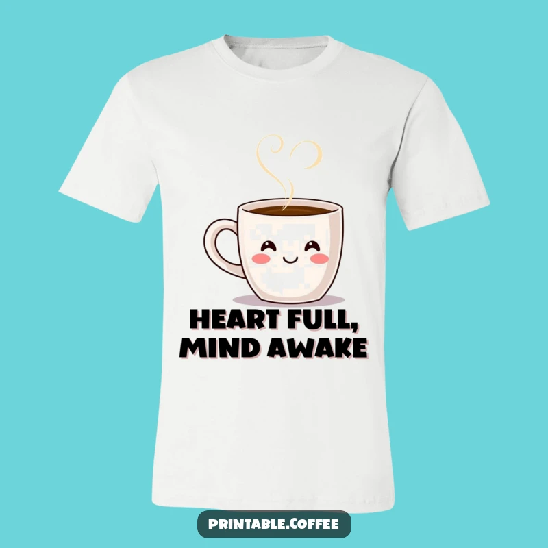 Funny Coffee Mug Heart Steam T-Shirt - Whimsical & Loving Tee Gift