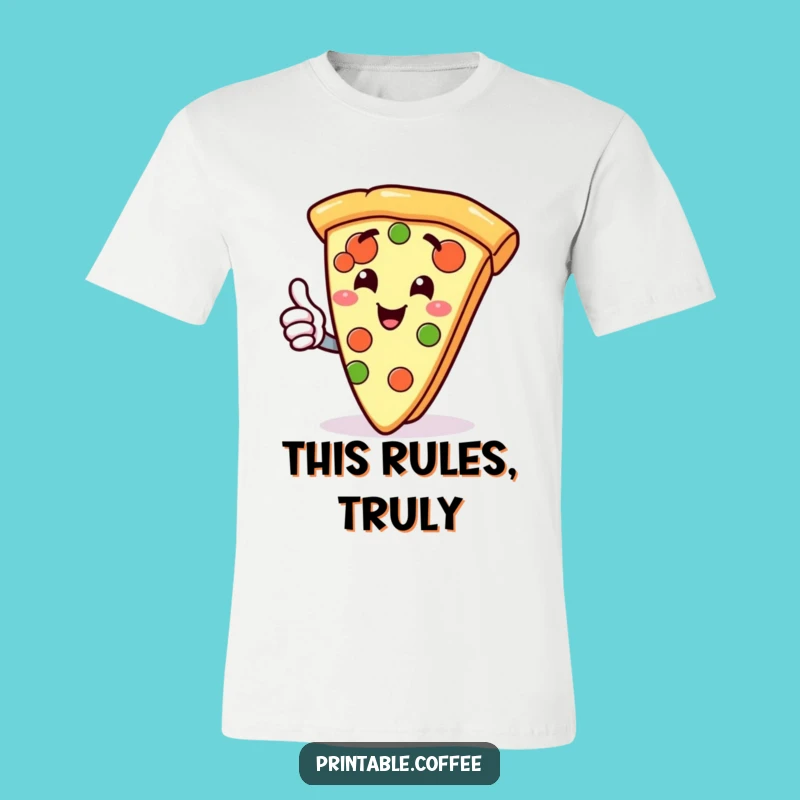 Funny Pizza Slice Thumbs Up T-Shirt: Gleeful Foodie Tee, Awesome Gift
