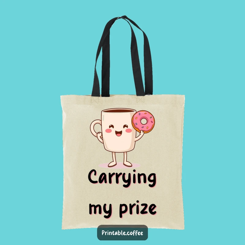 Funny Coffee Mug Legs Donut Tote Bag - Stylish and Hilarious Carry-All