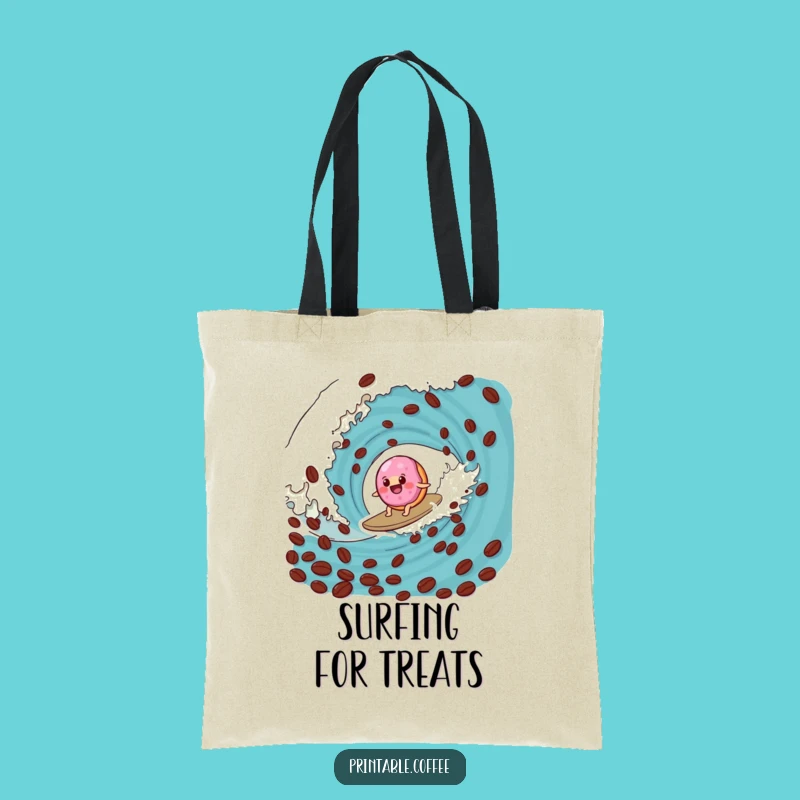 Funny Donut Coffee Wave Tote Bag A Hilarious Carry-All For Coffee Lovers